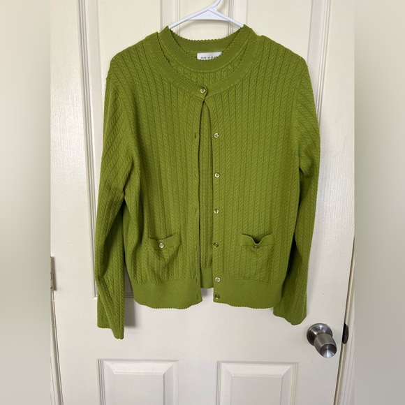 Free Assembly Sweaters - Free Assembly 2-Piece Green Knit Set XL Cardigan + Sleeveless Sweater